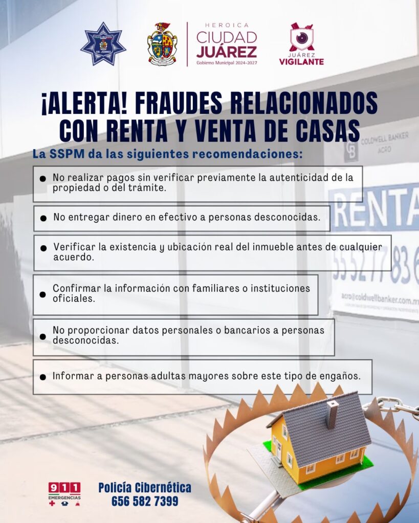 ALERTA SSPM SOBRE FRAUDES RELACIONADOS CON RENTA Y VENTA DE VIVIENDAS