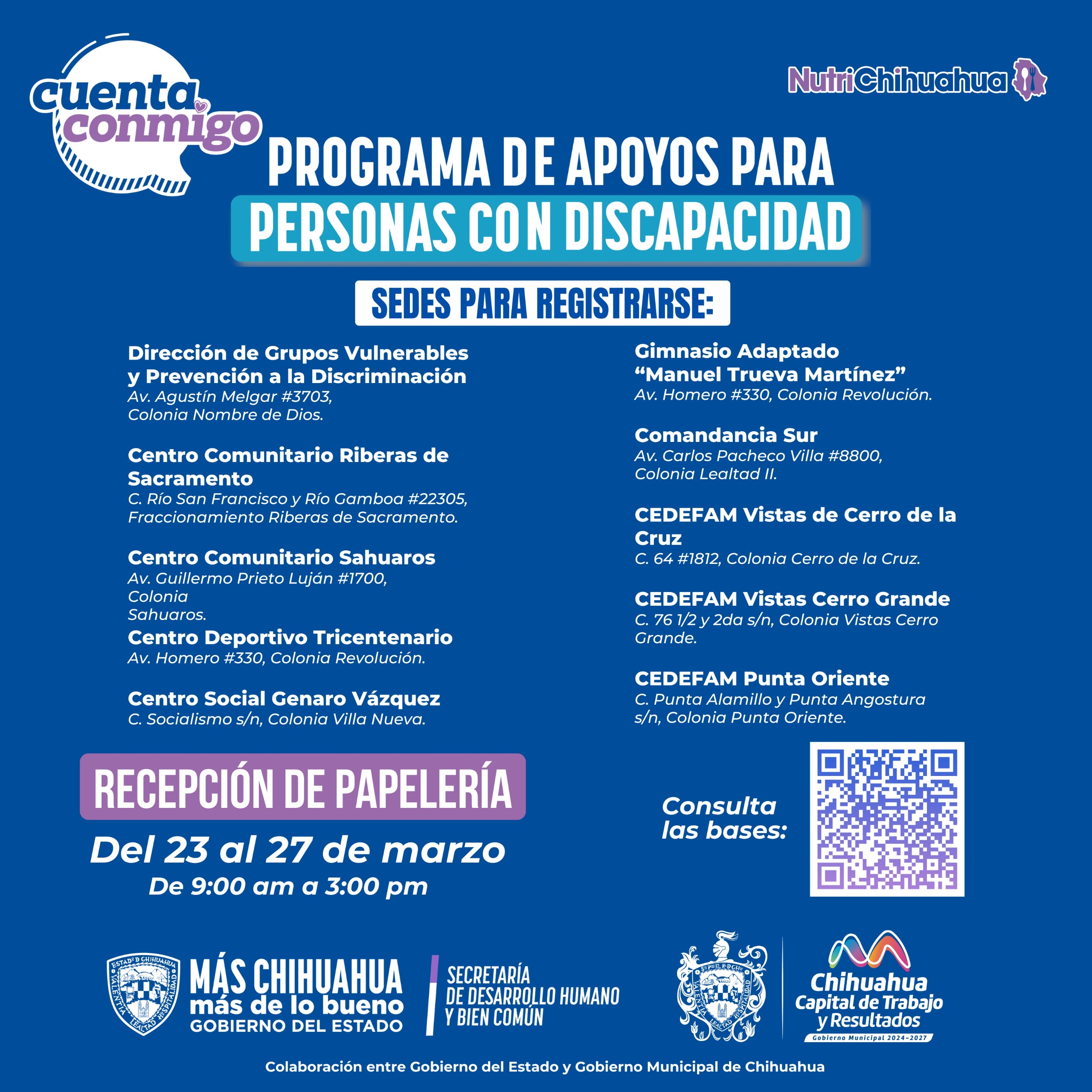 Anuncian Estado y Municipio convocatoria para “Apoyo Económico a Personas con Discapacidad 2026”