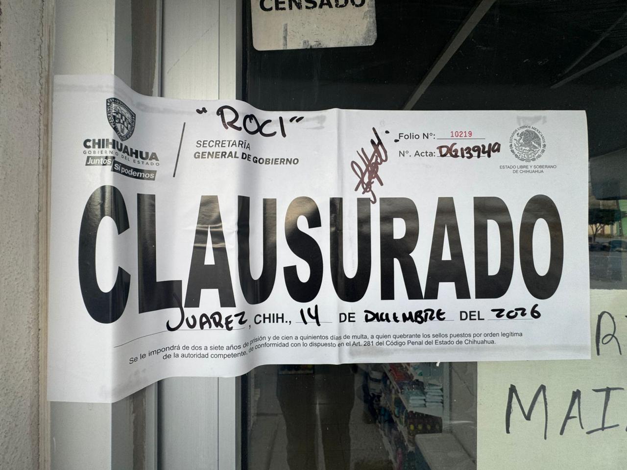 Realiza Gobernación Estatal 338 inspecciones y clausura 16 establecimientos durante la última semana