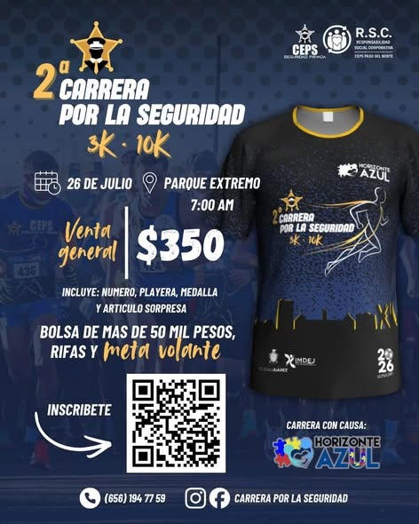 Continúan abiertas las inscripciones para la Segunda Carrera por la Seguridad