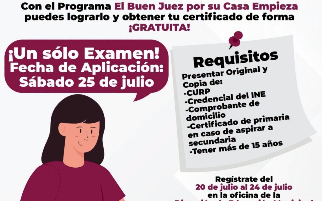 Invita Gobierno Municipal a concluir la primaria o secundaria con un solo examen