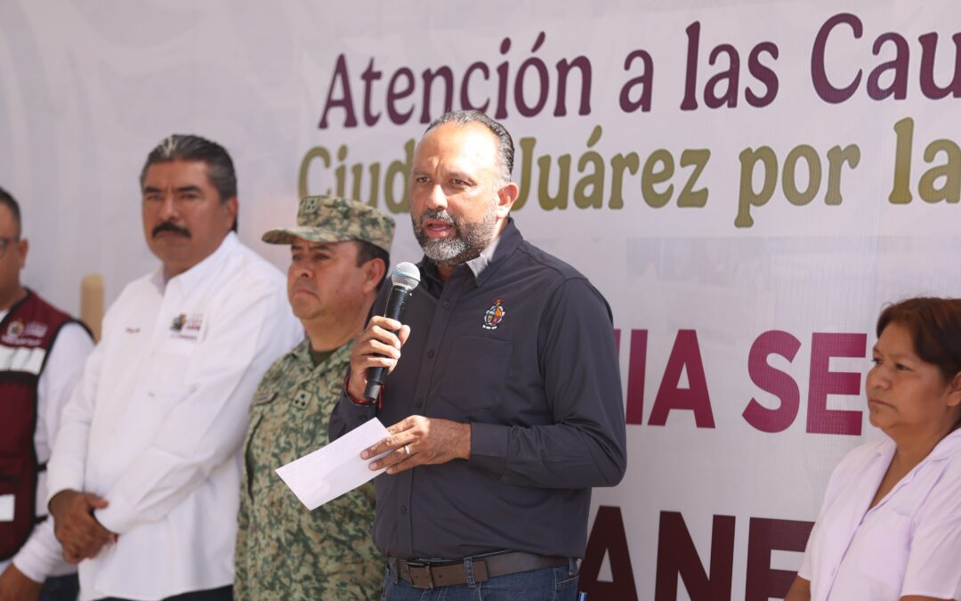 Héctor Ortiz llama a mantener limpias las colonias durante jornada de “Juárez Amanece Limpio” en Riberas del Bravo