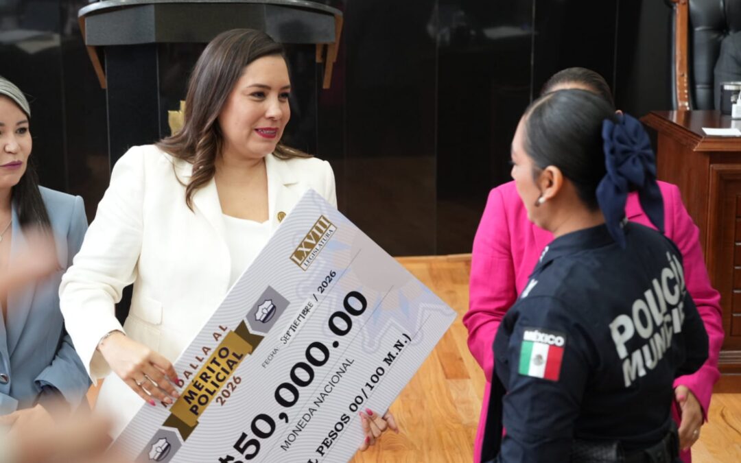 Reconoce Congreso del Estado a cuatro agentes de la SSPM